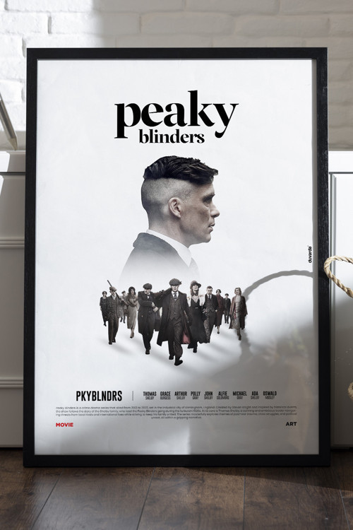 Peaky Blinders Siyah Ahşap Çerçeveli Poster, Dizi Duvar Tablosu