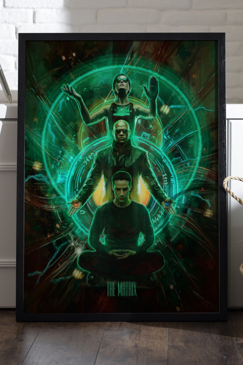 The Matrix Siyah Ahşap Çerçeveli Poster, Dekoratif Film Duvar Tablosu