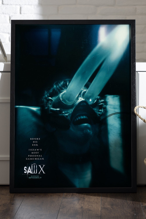 Testere Siyah Ahşap Çerçeveli Poster, Film Duvar Tablosu