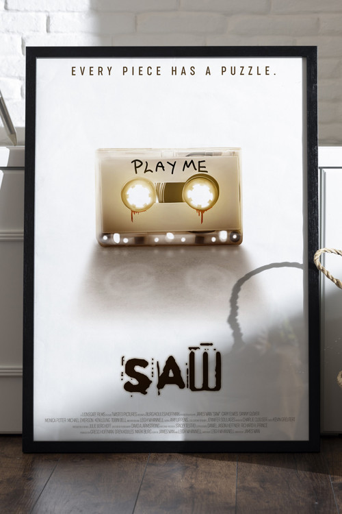 Testere Siyah Ahşap Çerçeveli Poster, Film Duvar Tablosu