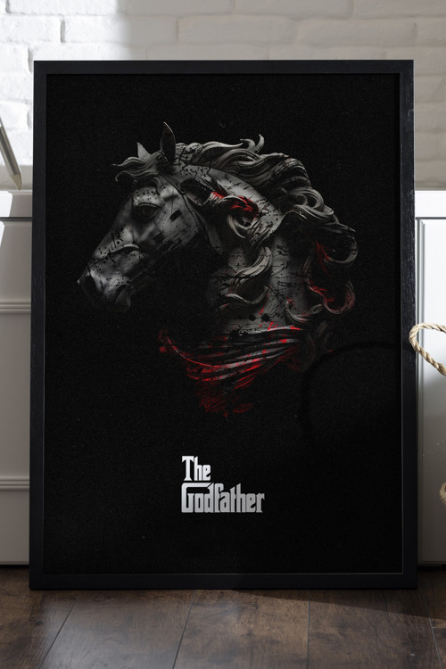 The Godfather Siyah Ahşap Çerçeveli Poster, Film Duvar Tablosu