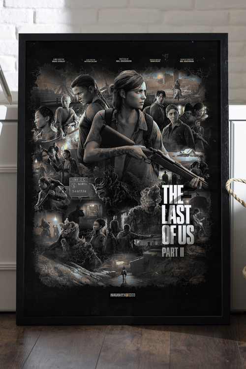 The Last Of Us Part Iı Siyah Ahşap Çerçeveli Poster, Dekoratif Oyun Duvar Tablosu