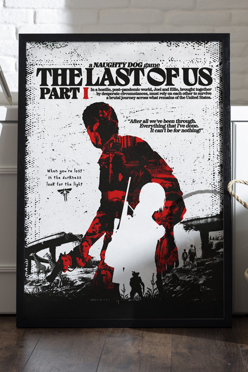 The Last Of Us Part I Siyah Ahşap Çerçeveli Poster, Dekoratif Oyun Duvar Tablosu