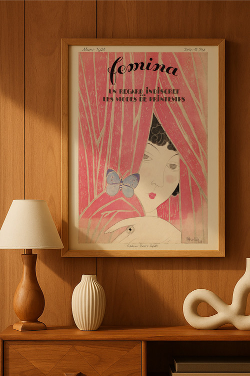 Femina Ahşap Çerçeveli Poster, Dekoratif Sanatsal Duvar Tablosu