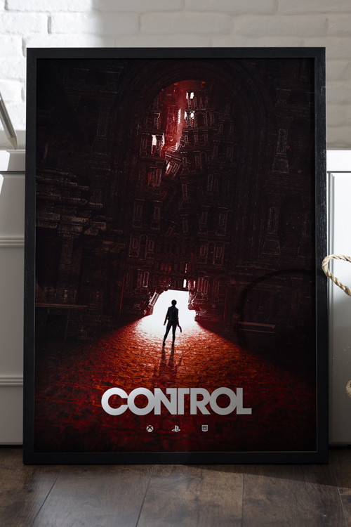 Control Siyah Ahşap Çerçeveli Poster, Dekoratif Oyun Duvar Tablosu