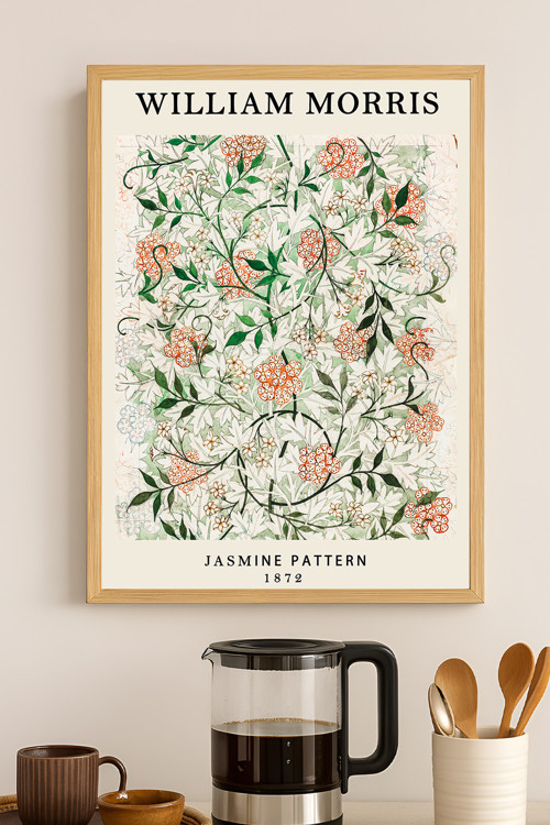 William Morris Doğal Ahşap Çerçeveli Poster, Dekoratif Sanatsal Duvar Tablosu