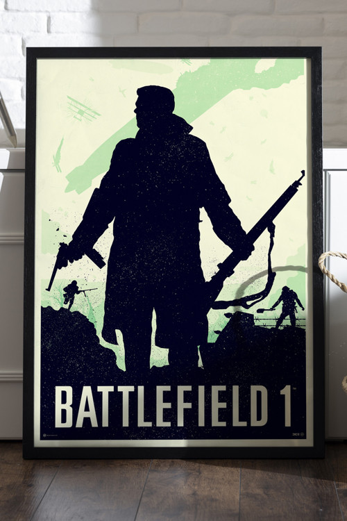 Battlefield Siyah Ahşap Çerçeveli Poster, Dekoratif Oyun Duvar Tablosu