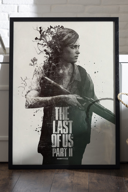 The Last Of Us Part Iı Siyah Ahşap Çerçeveli Poster, Dekoratif Oyun Duvar Tablosu