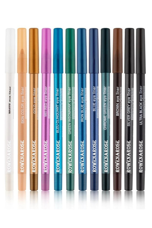 12 Renk Neon Ultra Yağlı Jel Göz Kalemi Renkli Eyeliner