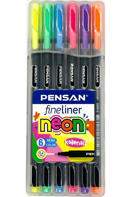 Fineliner 6 Neon Renk 0.4 Uç