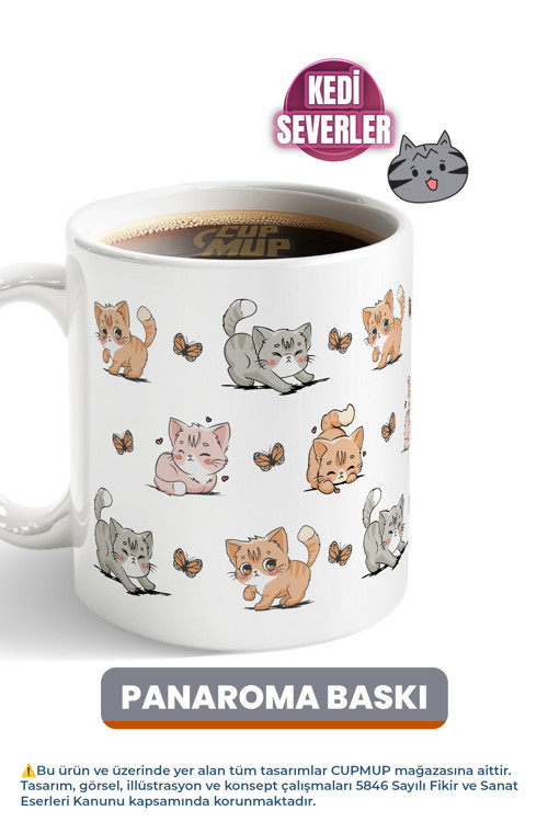 Kedi Severler İçin Kupa Bardak