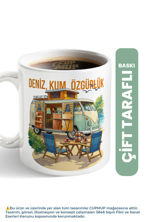 Karavan Yaz Temalı Kupa Bardak – Tatil Ve Kamp Konseptli Hediyelik Ürünler
