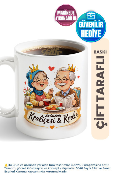 Evimizin Kraliçesi Kralı | Anne Ve Babaya Hediye Kupa Bardak