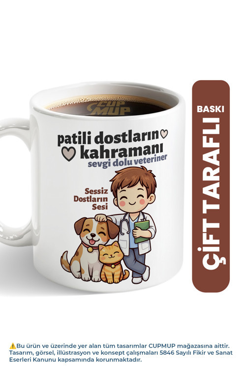 Veterinere Hediye Kupa Bardak | Patili Dostların Kahramanı