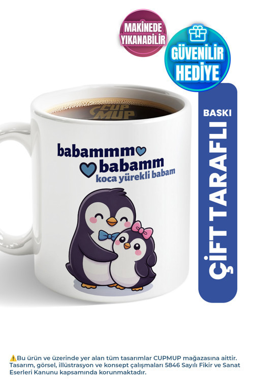 Koca Yürekli Babam | Babaya Hediye Kupa Bardak