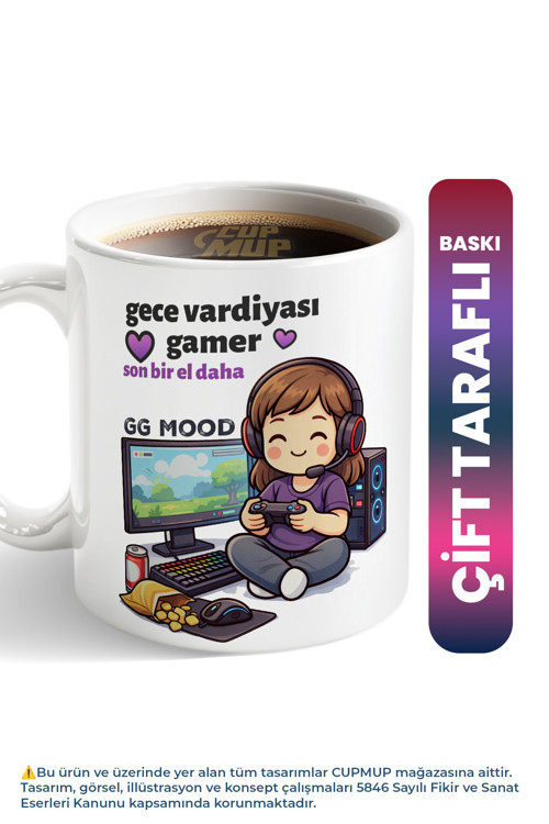 Oyuncu Kupası – Gamer Temalı Kupa Bardak | Oyunculara Hediye