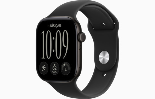 Watch Series 12 Gps + Cellular, 46 mm Siyah Alüminyum Kasa ve Siyah Spor Kordon - S/M