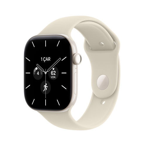 Watch Series 12 Gps + Cellular, 42 mm Inci Beyazı Seramik Kasa ve Kum Beji Spor Kordon - M/L