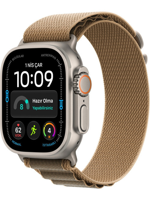 Watch Ultra 4 Gps + Cellular, 49 mm Natürel Titanyum Kasa ve Çöl Rengi Alpine Loop - Orta Boy(M)