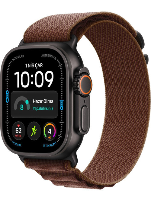Watch Ultra 4 Gps + Cellular, 49 mm Siyah Titanyum Kasa ve Burgonya Alpine Loop - Küçük Boy(S)