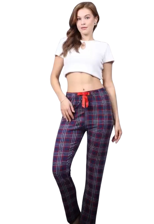 Pijama Altı Modal Ring Viskon Kumaş-Ekose Desenli