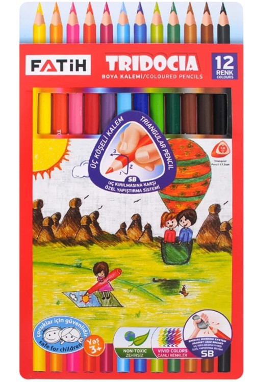 Fatih Trıdocıa Kuruboya Kalemi 12 Renk Tam Boy