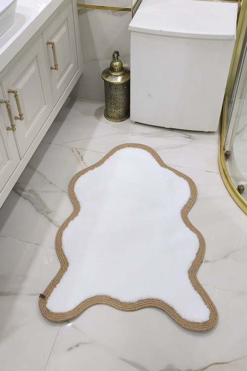 Kaymaz Taban Puffy Post Model Peluş Ultra Yumuşak Bordürlü Şık Tasarım, Suya Dayanıklı Banyo Paspası