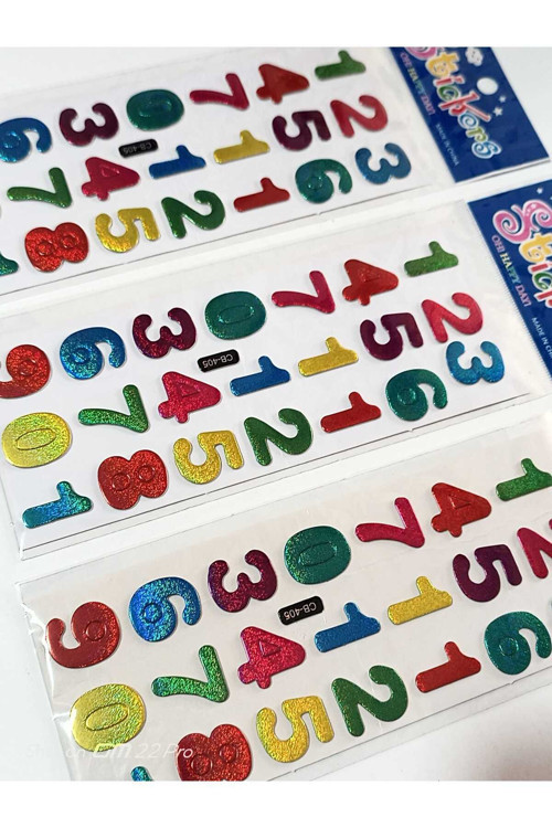 Sayılar Renkli Sticker 3 Adet.