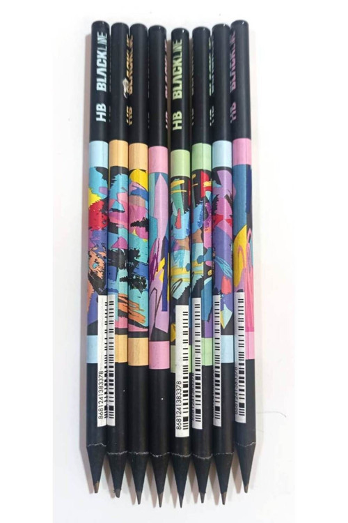 Blackline kurşun kalem HB Desenli (8adet)