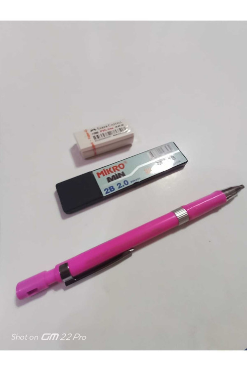 2 MM KALIN UÇLU KALEM KALEM UCU VE SİLGİ (3PARÇA).