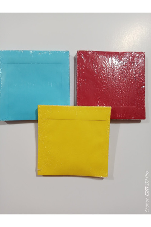 Renkli Cd Zarfı 3 Renk 75 Adet.