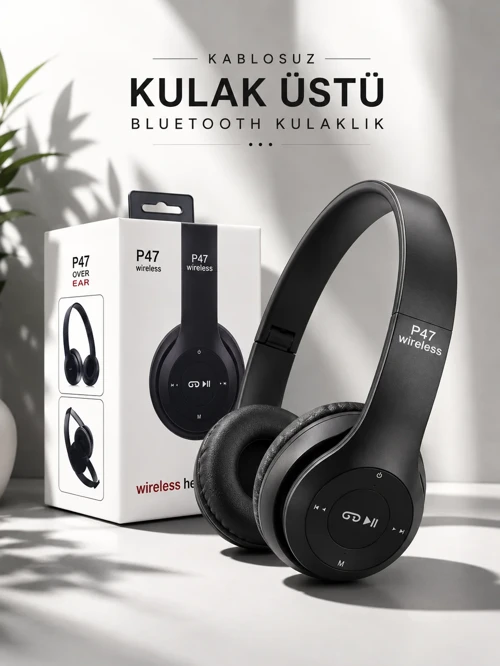 Kulak Üstü TF Kart ve AUX Destekli Ergonomik Bluetooth Kulaklık