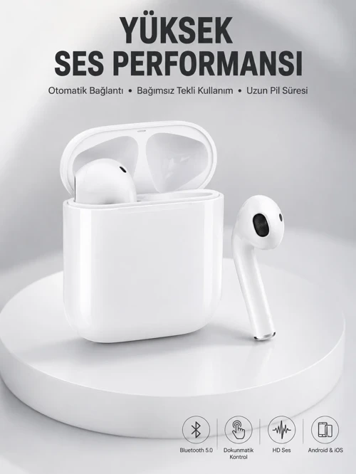 2. Nesil Bluetooth Android ve İOS Uyumlu Kablosuz Kulaklık Çağrı Cevaplama