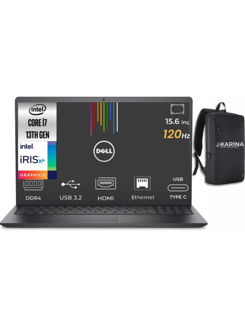 Vostro 3530 i7-1355U N1605PVNB3530U-20 40GB 4TB Iris Xe Graphics FreeDos 15.6" Full HD Notebook