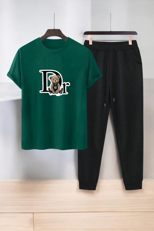 Unisex Dr: Ayı Tasarım Basklı Tshirt Eşofman Takımı