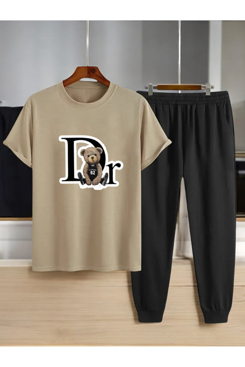 Unisex Dr: Ayı Tasarım Basklı Tshirt Eşofman Takımı