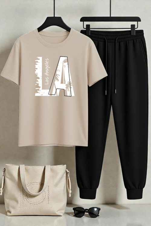 Unisex Los Angles Baskılı 2'Li Eşofman Takımı