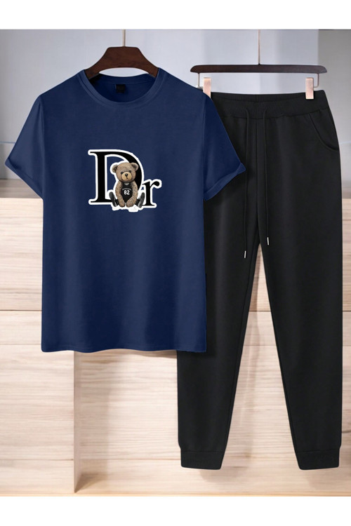 Unisex Dr: Ayı Tasarım Basklı Tshirt Eşofman Takımı
