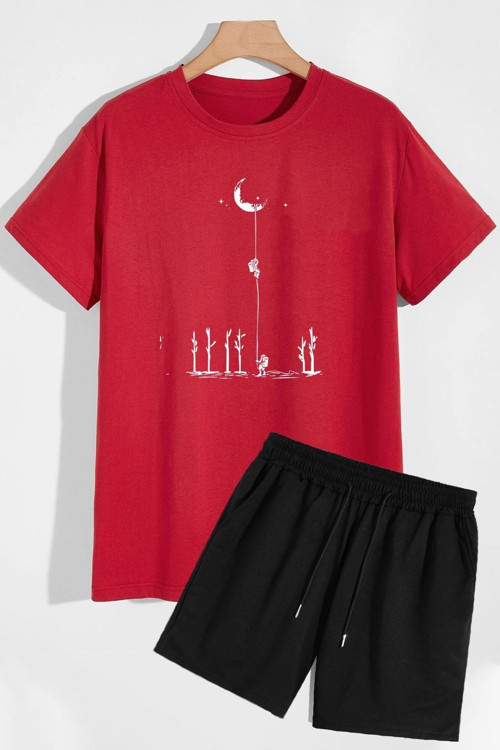 Uzay Temalı Şort T-Shirt Eşofman Takımı