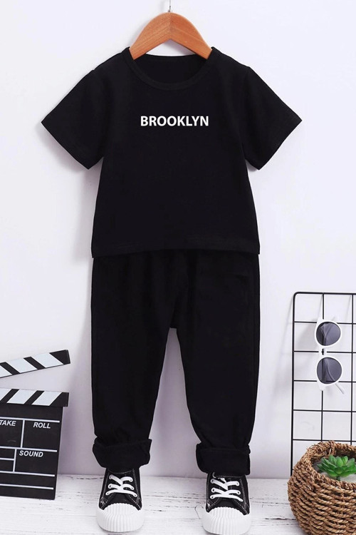 Çocuk Brooklyn Baskılı Alt - Üst Eşofman Takımı