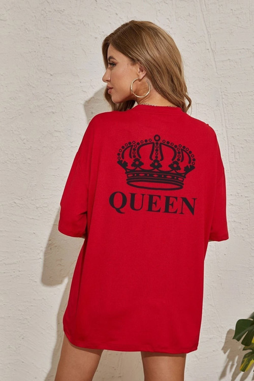 Unisex Quenn Baskılı T-Shirt