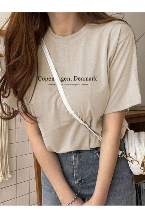 Unisex Copenhagen Denmark Baskılı Tasarım Tshirt