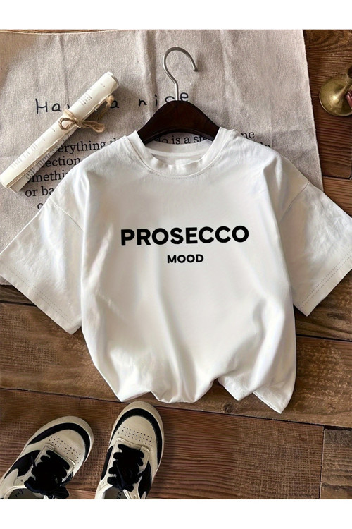 Unisex Prosecco Baskılı Tasarım Tshirt