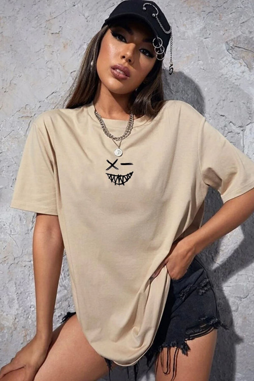 Unisex Cartoon Graphic Baskılı T-Shirt
