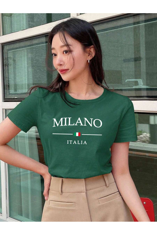 Unisex Milano Italia Baskılı Tasarım Tshirt