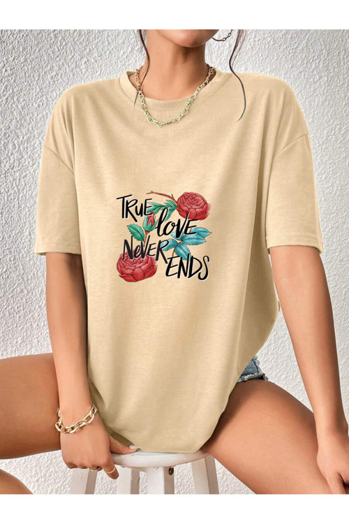 Unisex True Tasarım Basklı Tshirt