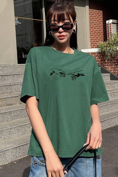 Unisex Michelangelo Baskılı T-Shirt
