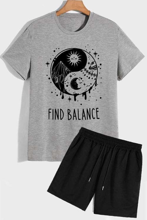 Ying Yang Şort T-Shirt Eşofman Takımı