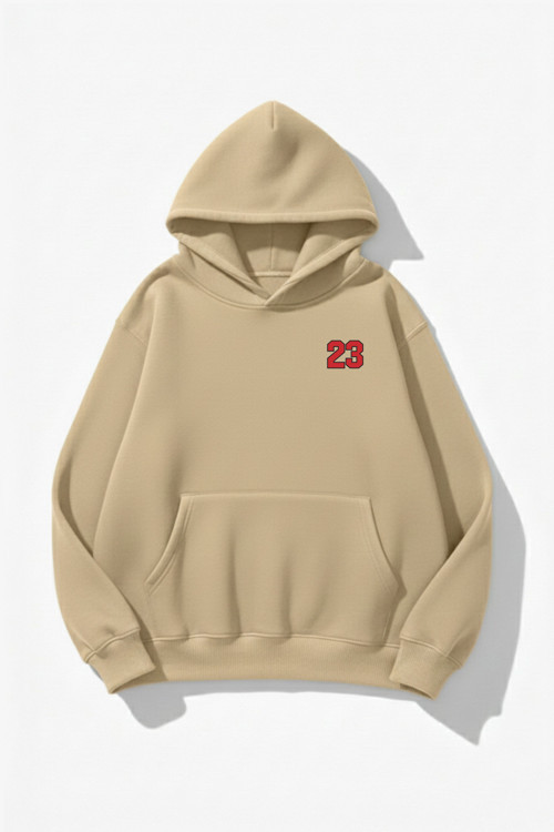Unisex Yumuşak Dokulu Kalbin İzi Baskılı Tasarım Oversize 3 İplik Hoodie Sweatshirt
