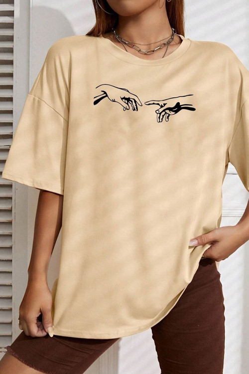 Unisex Michelangelo Baskılı T-Shirt